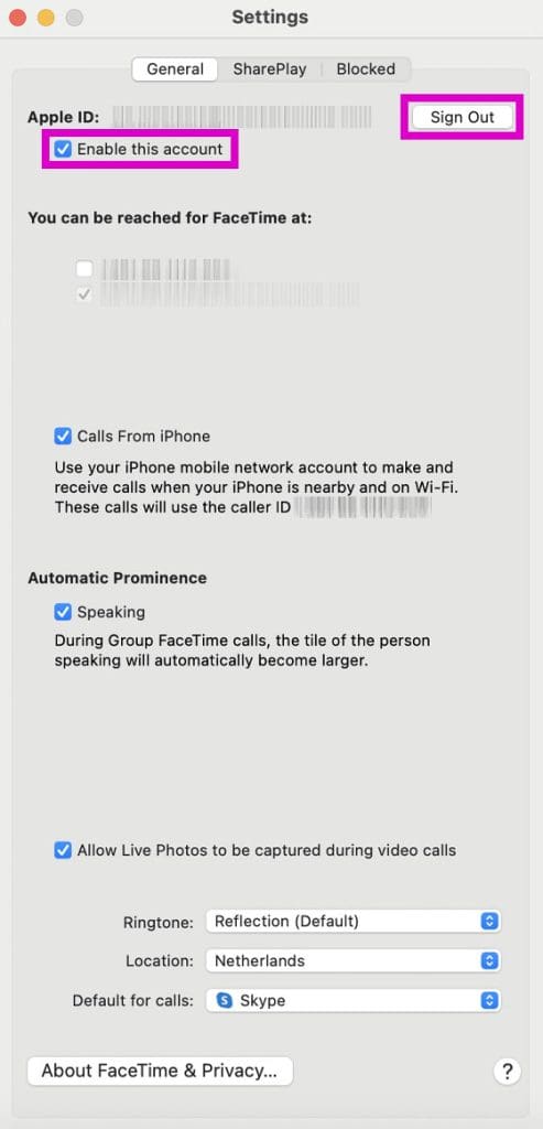 Check Your Apple ID on Mac for FaceTime
