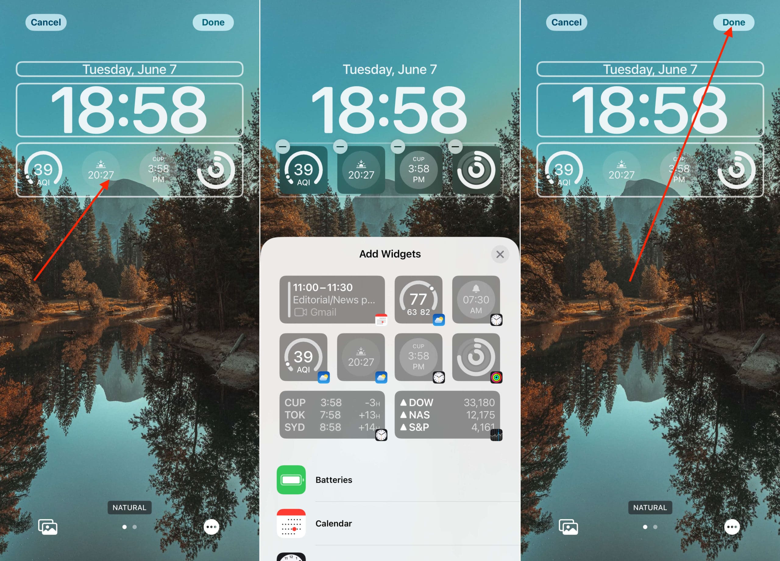 Lock screen widget