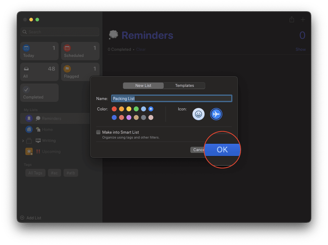 How to create templates in Reminders on Mac - 2