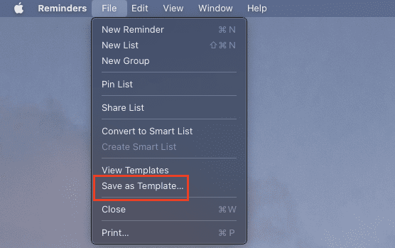 How to create templates in Reminders on Mac - 3