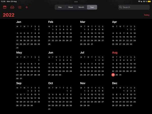 Screenshot of the Apple Calendar app
