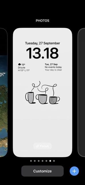 Screenshot showing the opportunity to switch between previous lock screens