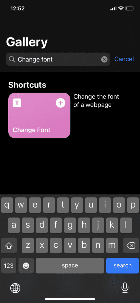 Change Safari Webpage Font Step 2