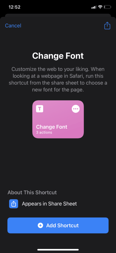 Change Safari Webpage Font Step 3
