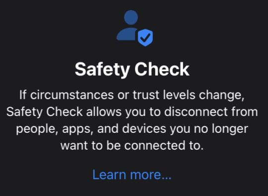 iOS 16 Security Features Safety Check