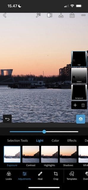 Screenshot showing how to change exposure in PS Express 