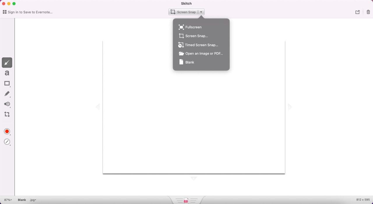 Screenshot of the app interface on Skitch