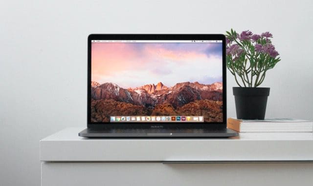 photo of a macbook on a table