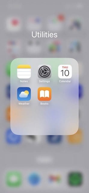Screenshot showing an app folder on iPhone