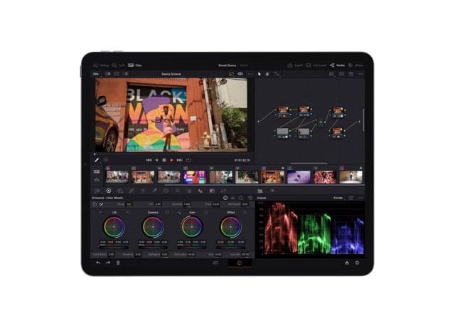 Picture from the DaVinci Resolve Press Release for the iPad app