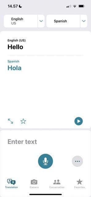 screenshot showing how to save a word in apple translate