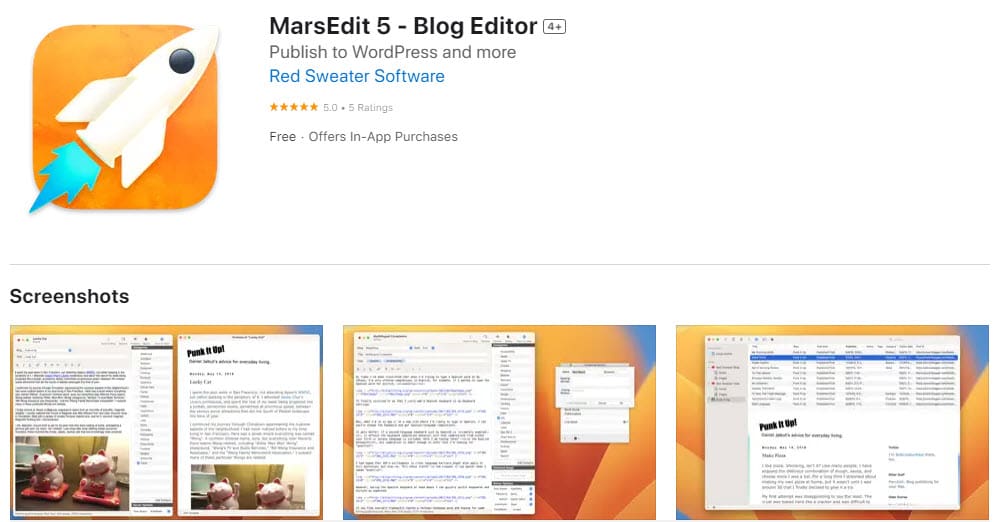 Blogger's Safari Extensions MarsEdit 5 - Blog Editor