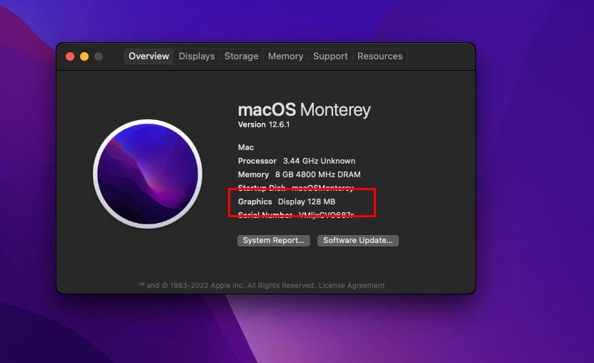 Enhanced graphics or VRAM memory after installing VMware Tools macOS
