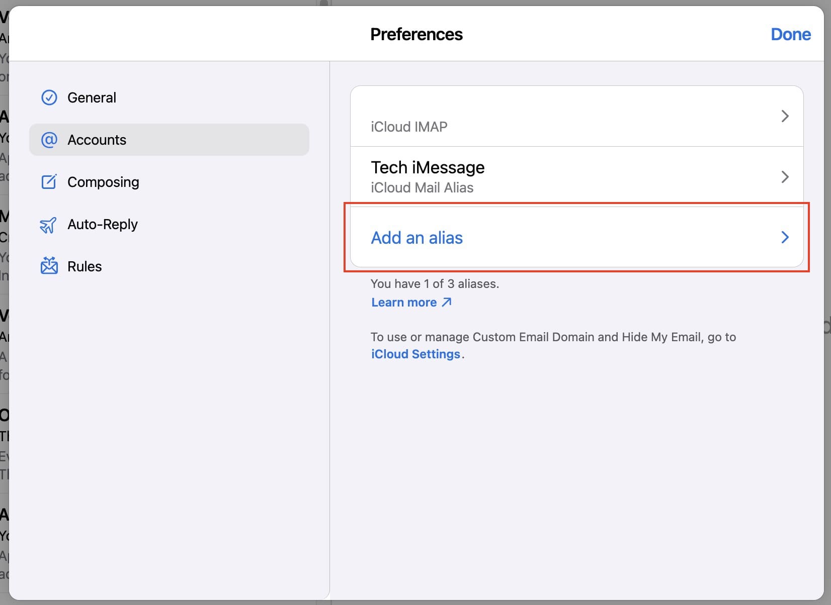 How to Use Email Alias for iCloud Mail on the Web - 1