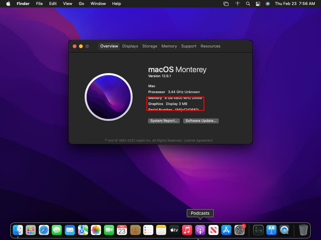 Limited VRAM or Graphics memory before using VMware Tools on macOS guest