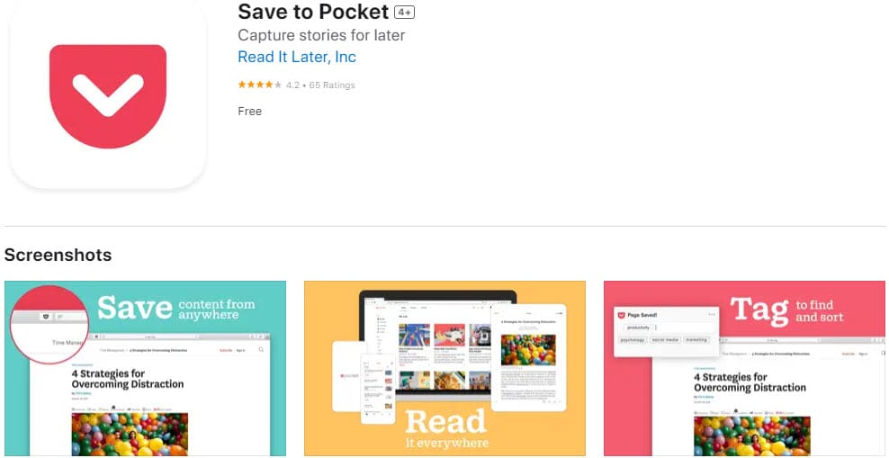 Try Save to Pocket as a Safari Extensions to save online content effortlessly