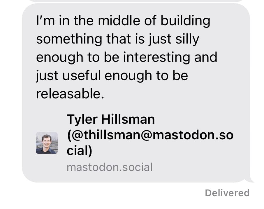 iOS 16.4 Mastodon Preview in Messages