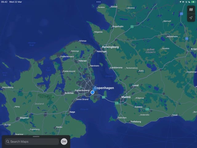 Back in Location Apple Maps iPad Screenshot