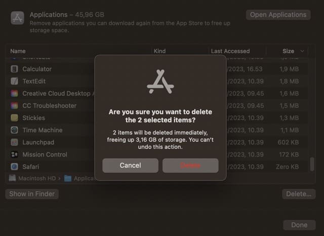 Delete Mac App Confirm Screenshot