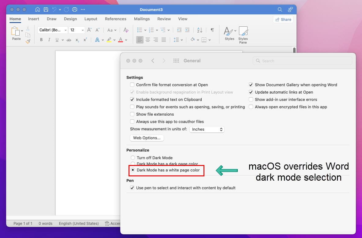 Explore How to Turn Off Dark Mode on Word on Mac from macOS