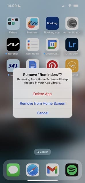 First Delete App Prompt iOS Screenshot