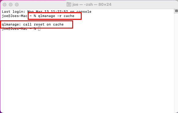 Fix Quick Look in Mac not working by resetting Quick Look cache pool