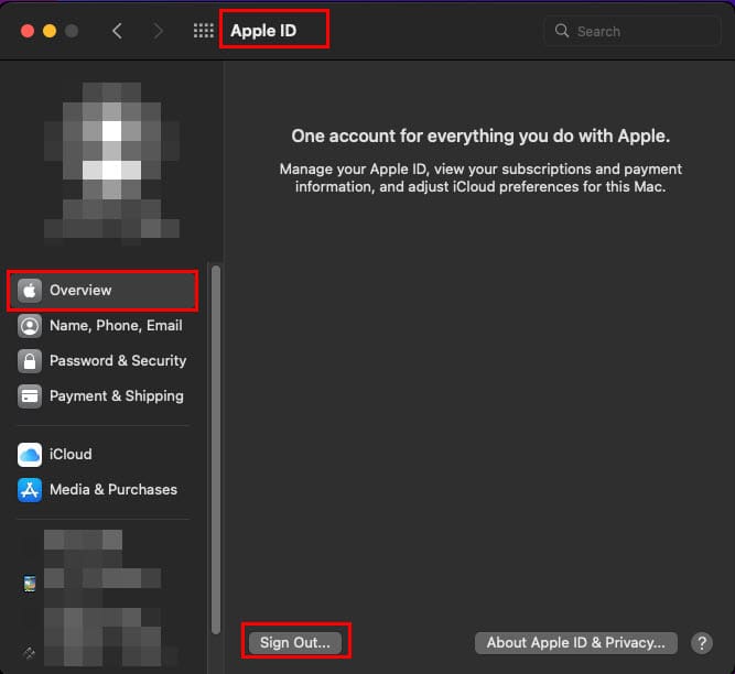 How to sign out Apple ID on macOS