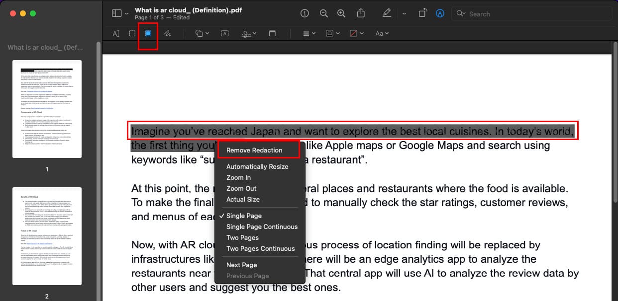 Learn how to edit a pdf on Mac using Preview app Redact tool