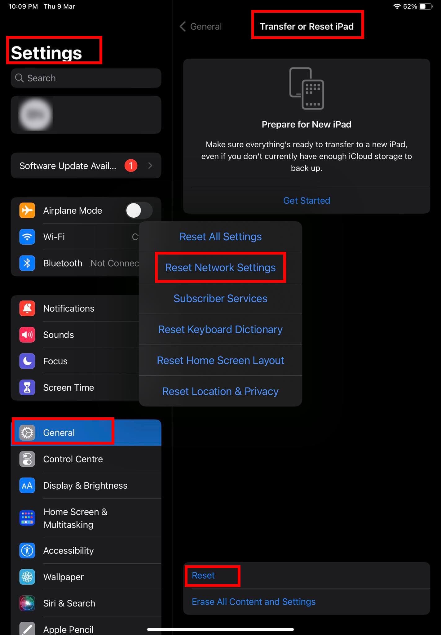 Learn how to reset network settings on iOS