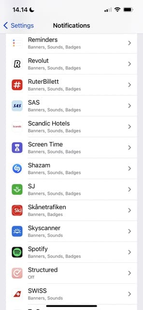 Notifications Tab Settings App Store Screenshot