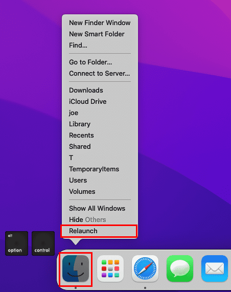 Relaunch Finder app to fix Mac Quick Look not working