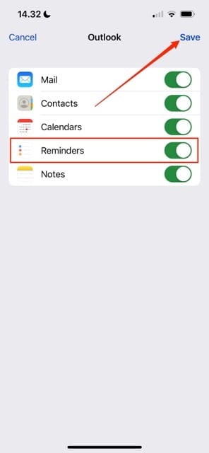 Reminders Toggle iOS Screenshot
