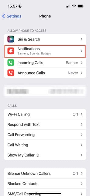 Screenshot showing how to change ringtone notification settings on iPhone