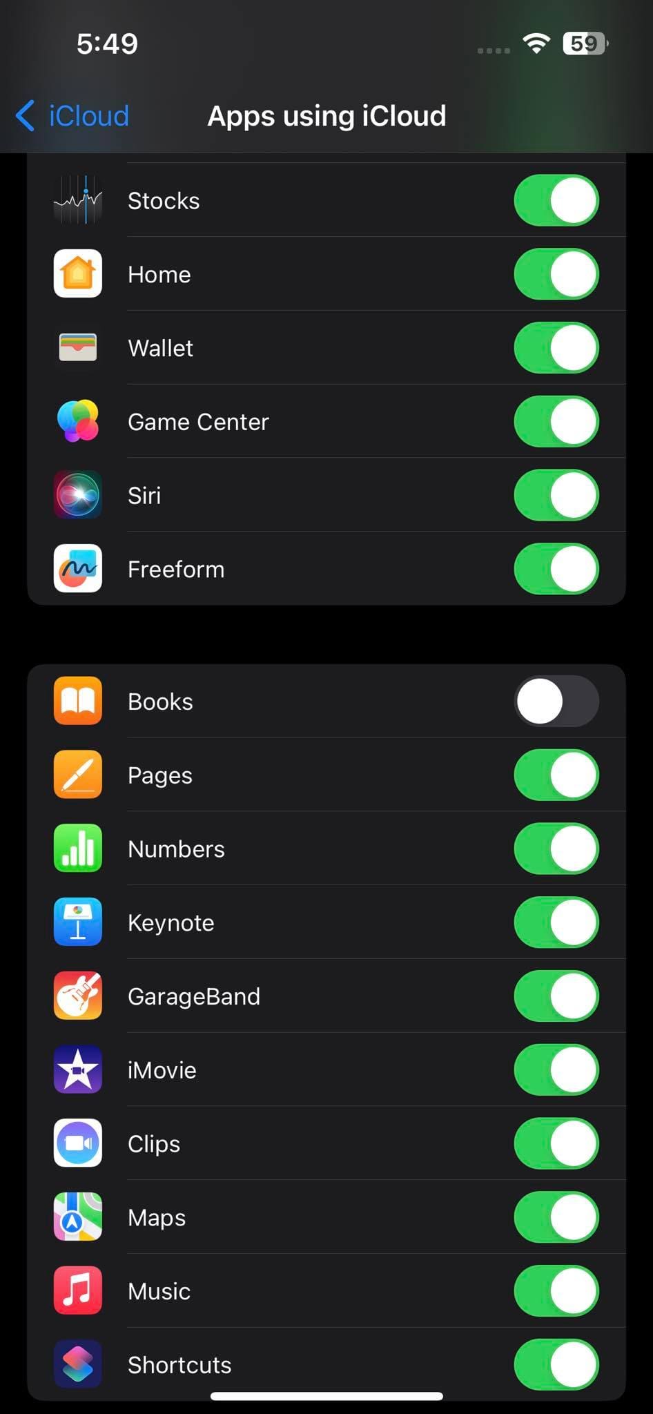 Disabled Books Sync