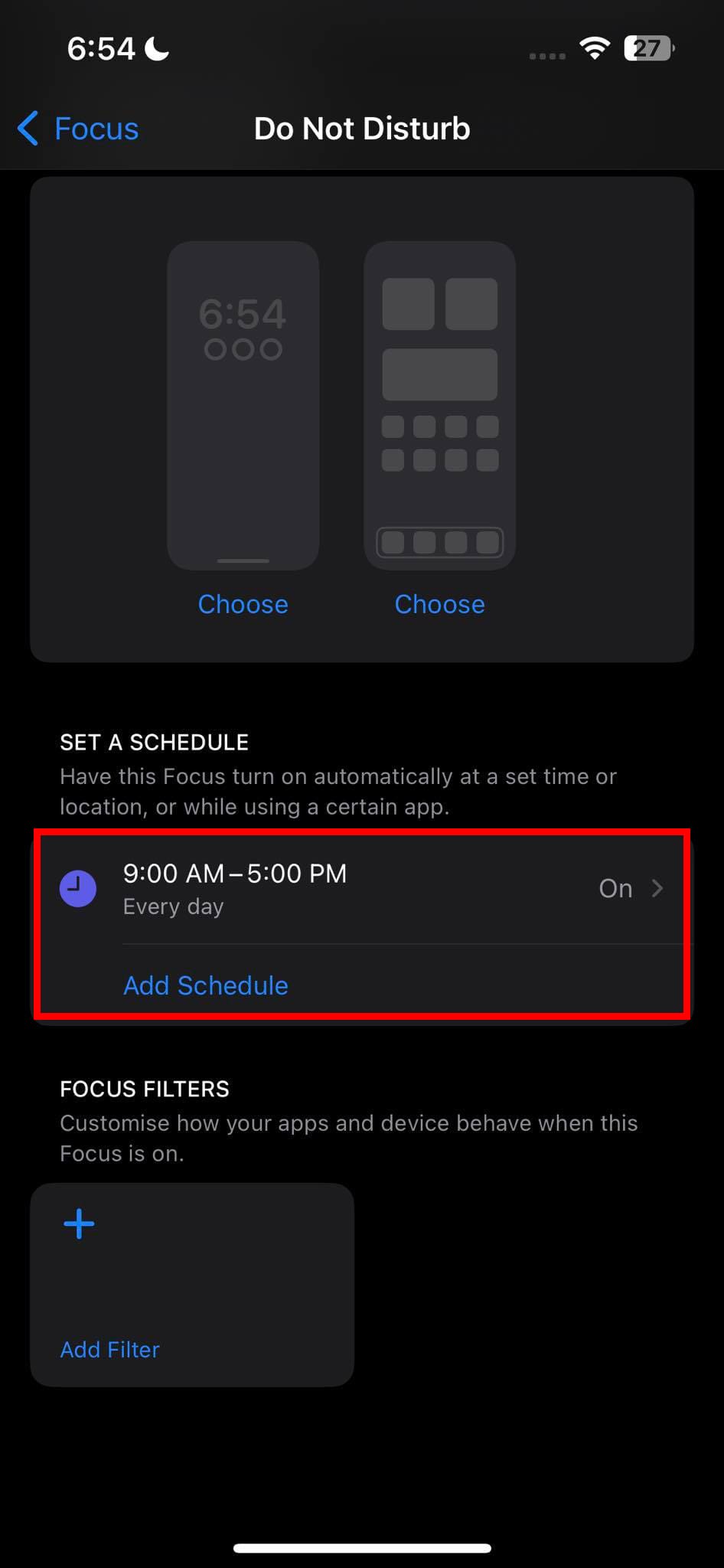 Scheduled DND is active on iPhone 14