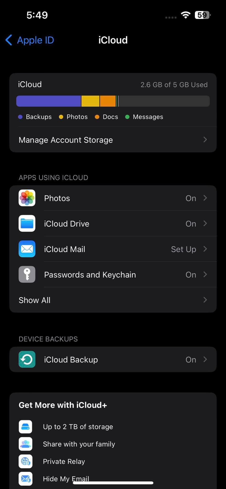 Show All in iCloud