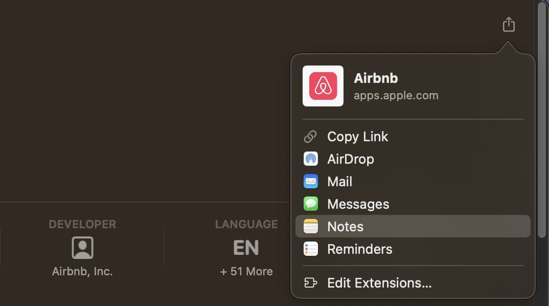 Add an App Link in Mac App Store Screenshot