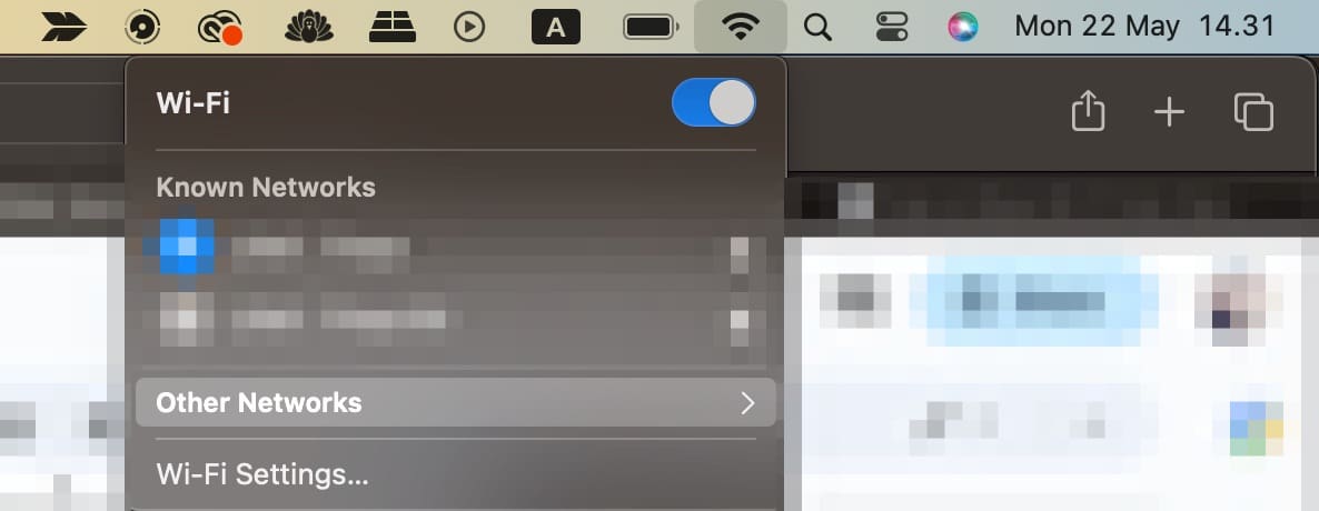 Other Networks in Mac Wi-Fi Settings Screenshot