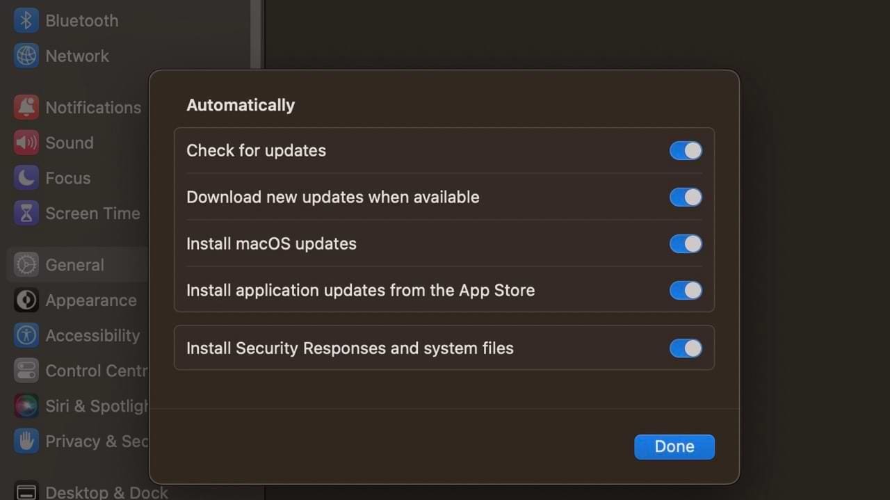 Security Rapid Response Toggle macOS Screenshot