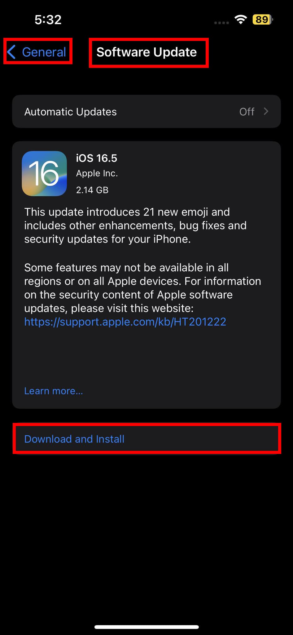 update your iphone software