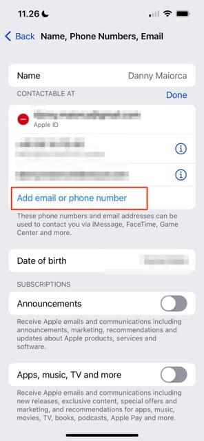 Add a new phone number on your iPhone