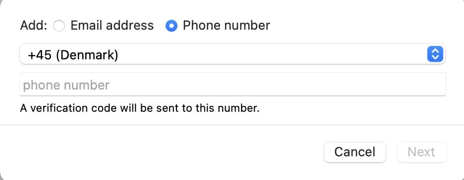 How to add a new Mac phone number