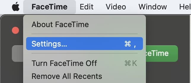 Toolbar for FaceTime