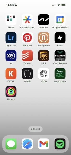 The home screen on a user's iPhone
