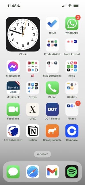 A screenshot showing an iPhone home screen
