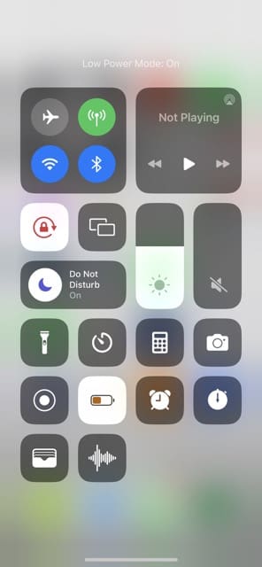 Enable Low Power Mode in the Control Center