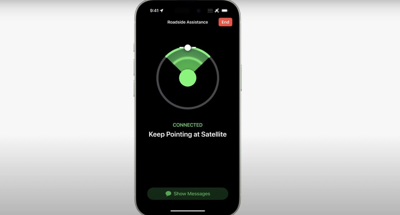 Move your phone in line with a satellite on iPhone