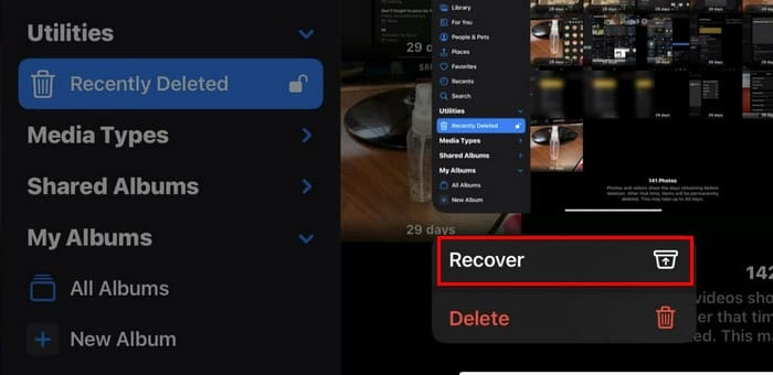 Find and Recover Recently Deleted Photos