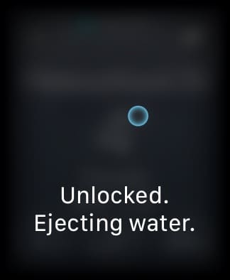 The Message Showing Water Ejection on Apple Watch