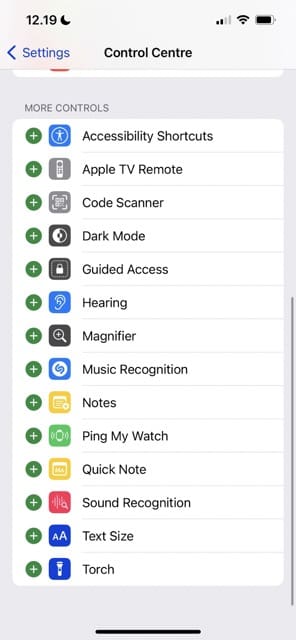 Re-Add the Torch setting to the iPhone Control Center